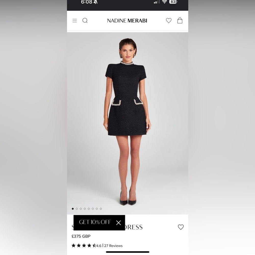 Elegant Black Skirt with Pearl Accents